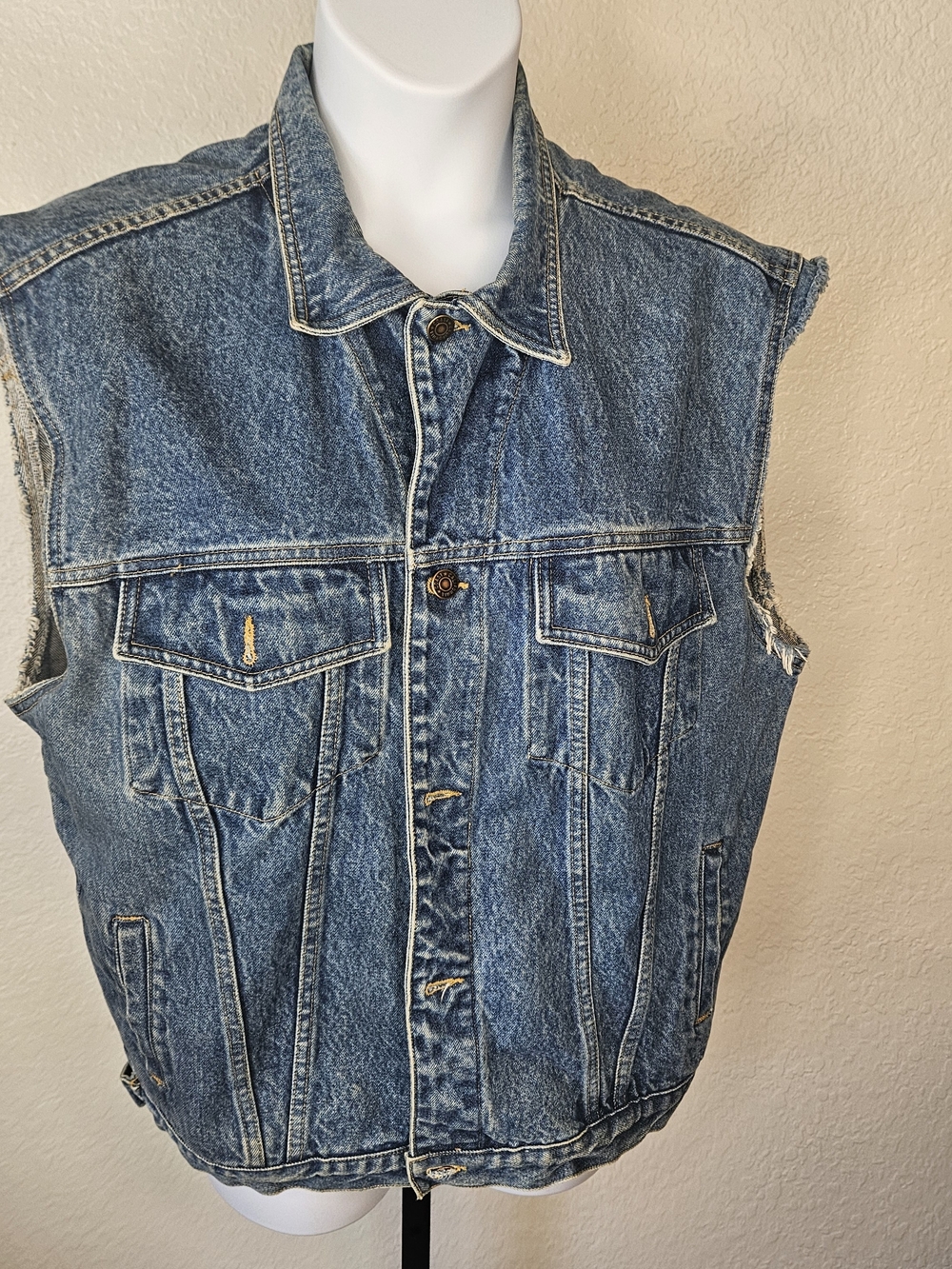 Classic Light Blue Denim Sleeveless Vest